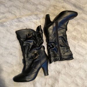Black healed boots